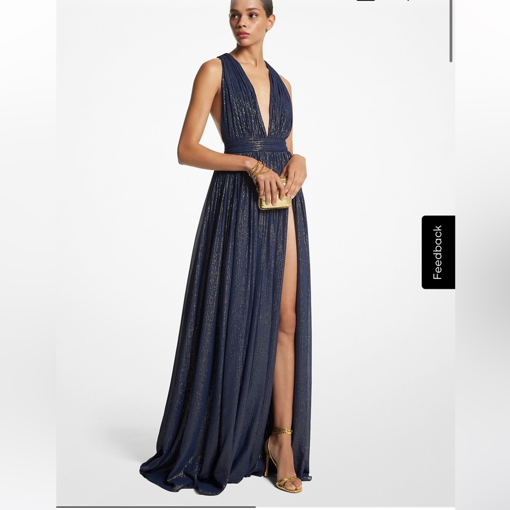 Elegant Navy Evening Gown